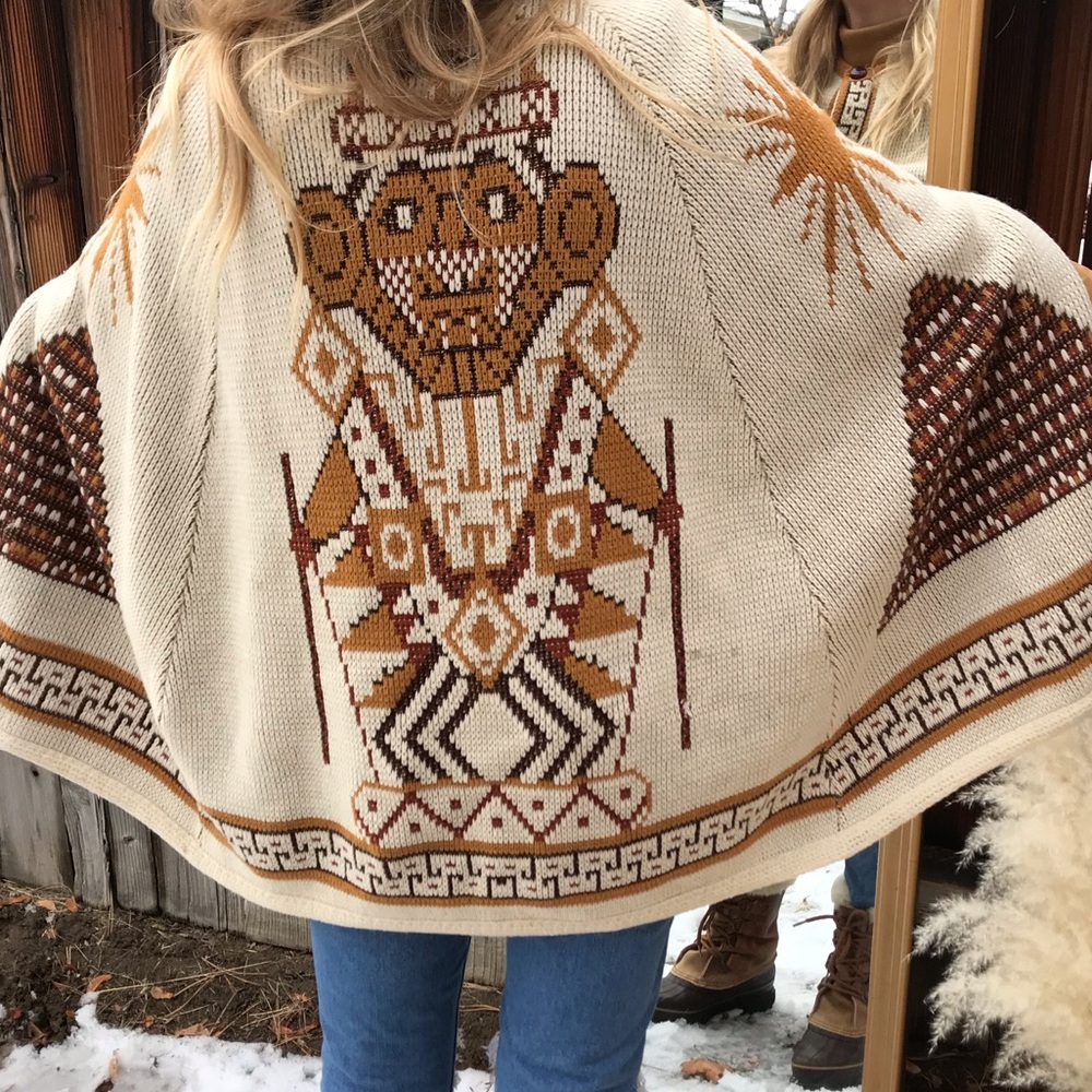Vintage Sun God Wool Cape